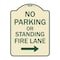Signmission No Parking or Standing Fire Lane W/ Right Arrow Heavy-Gauge Aluminum Sign, 24" x 18", TG-1824-23682 A-DES-TG-1824-23682 - alternate 1